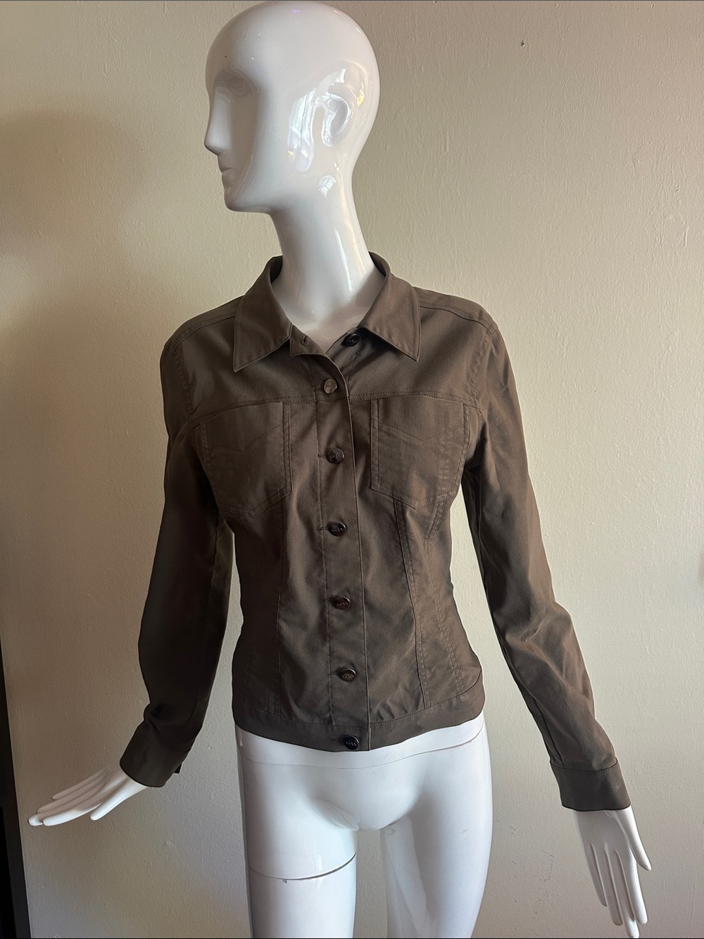 Mexx Olive Brown Button-Front Blazer Jacket